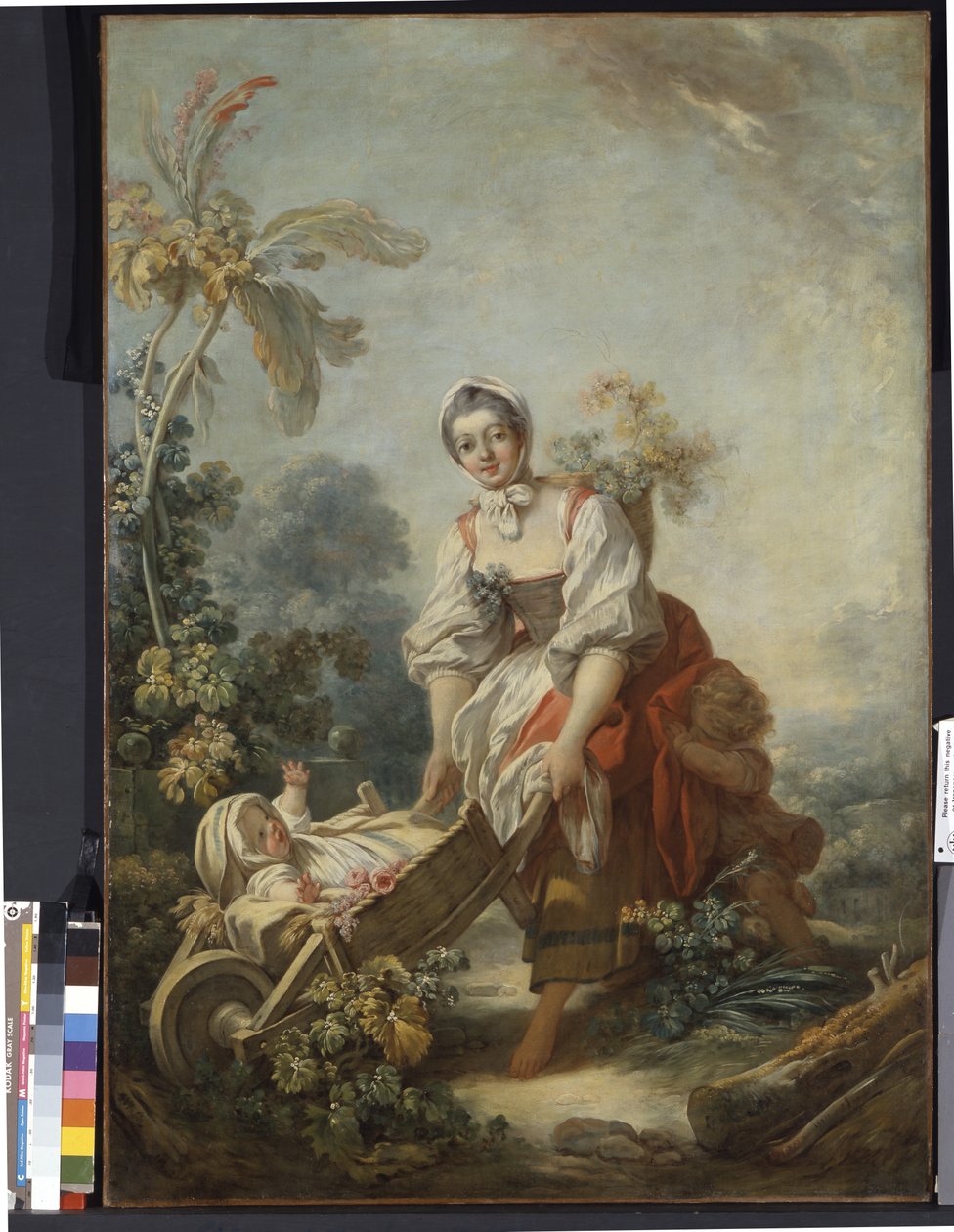 Anneliğin Zevkleri (tuval üzerine yağlıboya) by Jean Honore Fragonard