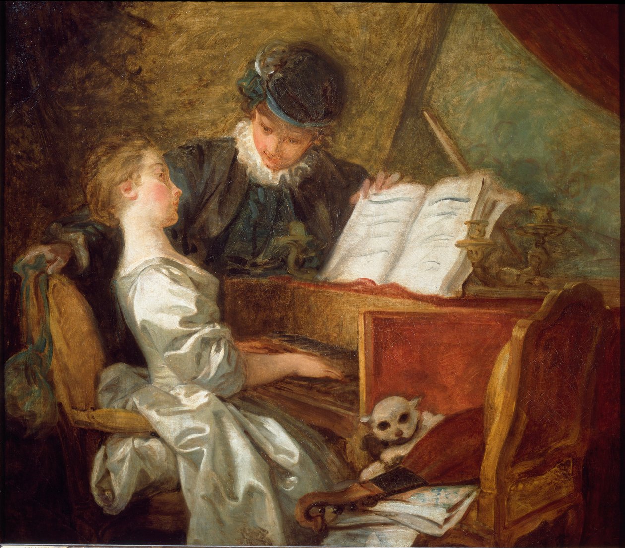 Müzik Dersi (tuval üzerine yağlı boya by Jean Honore Fragonard