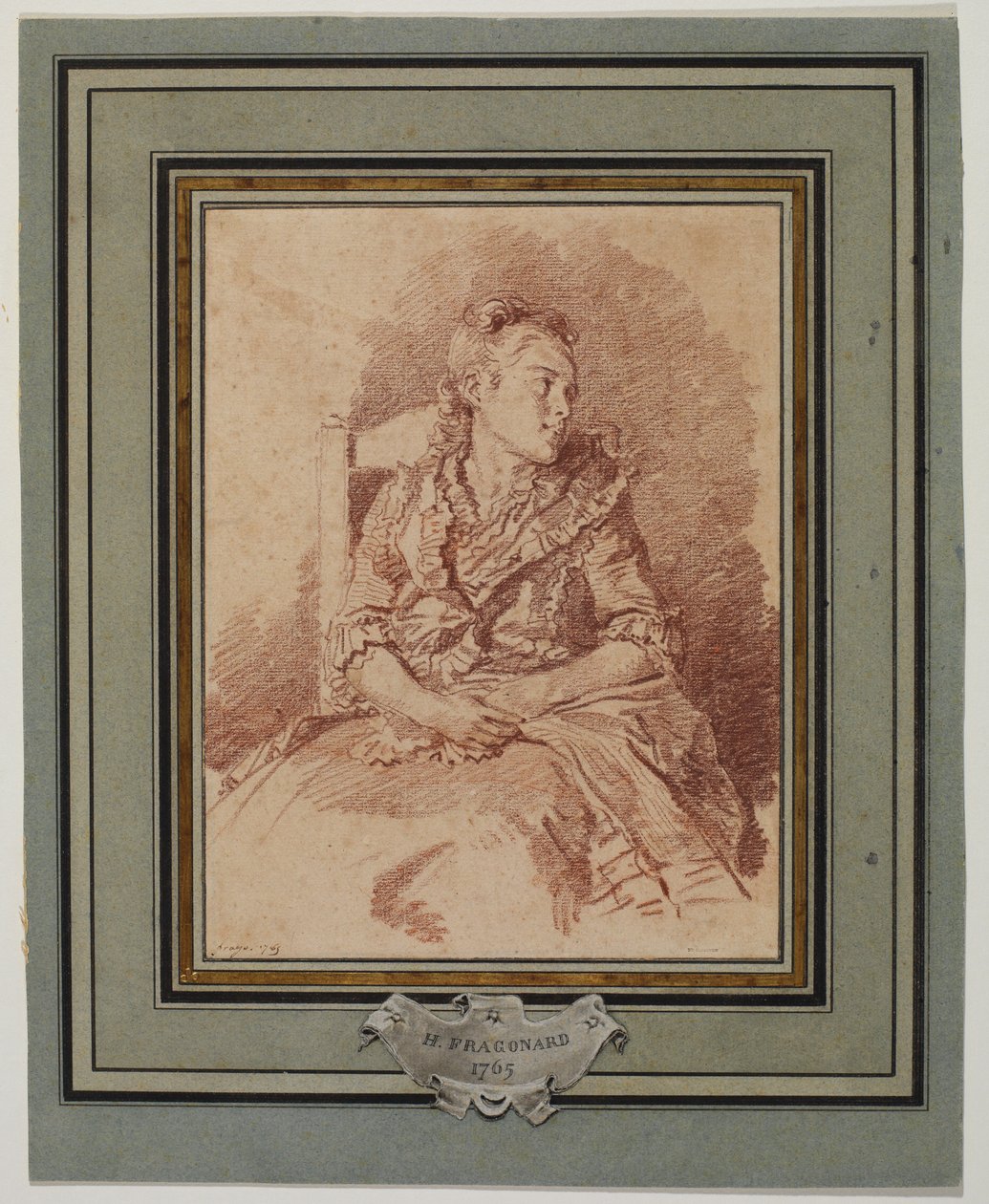 Oturan genç kız, 1785 by Jean Honore Fragonard