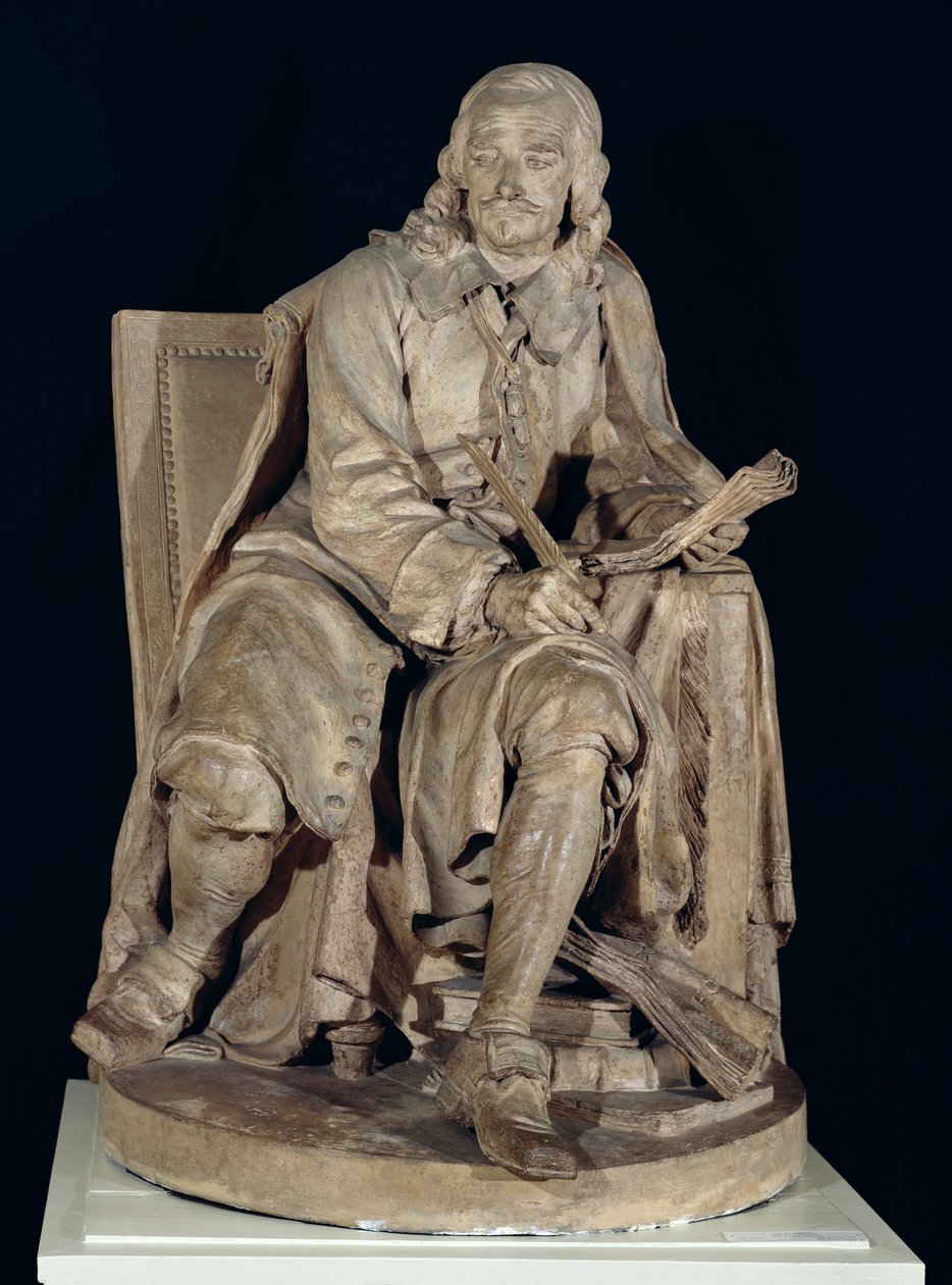 Pierre Corneille (1606-84) Oturan (pişmiş toprak) by Jean Jacques Caffieri