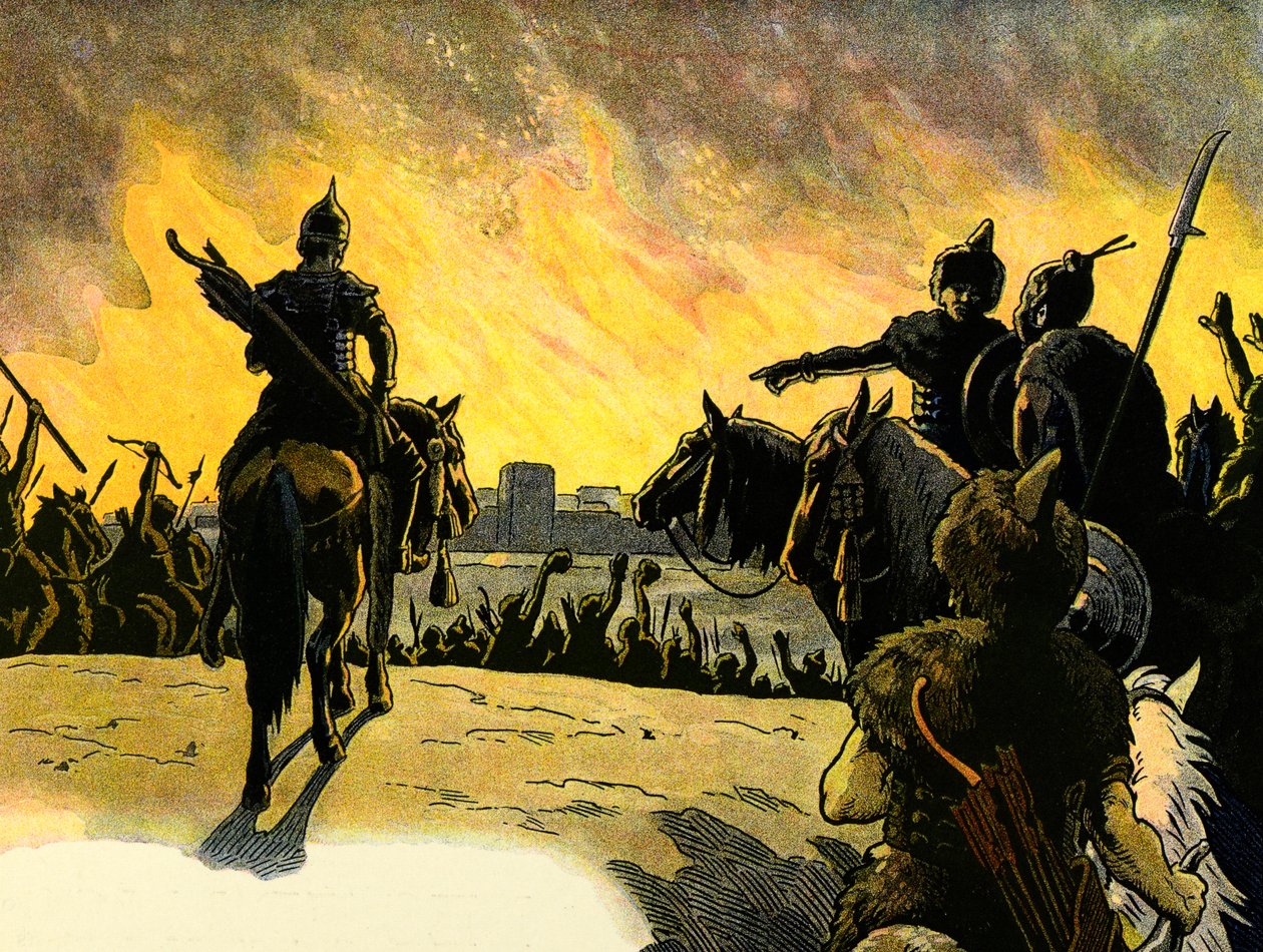 Alsace'nin hikayesi çocuklara; Les huns; by Jean Jacques (1873 1951) Waltz