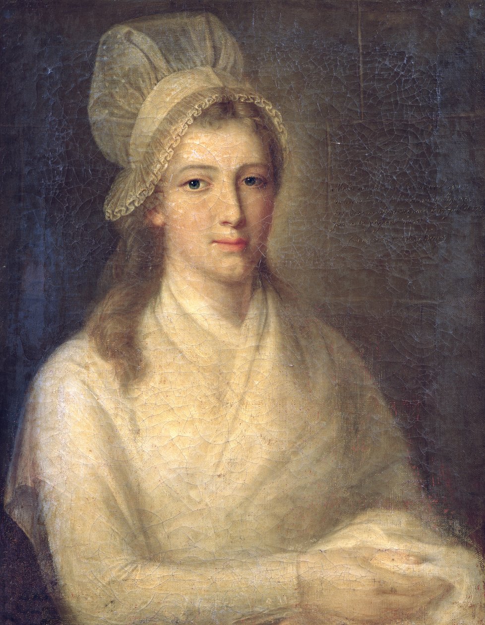 Charlotte Corday (1768-93) (tuval üzerine yağlı boya) by Jean Jacques Hauer