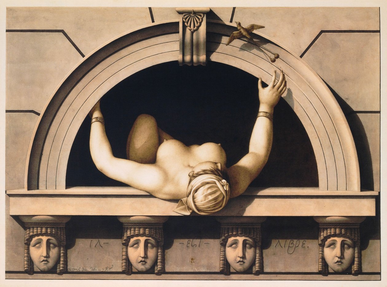 Özgürdür (Il est Libre), c. 1798 (kağıt üzerine sulu boya) by Jean Jacques Lequeu