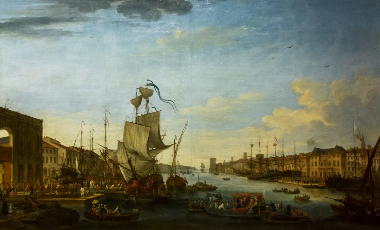 Fransızca: Embarquement du corps expeditionnaire de Minorque au port de Marseille sous les ordres du Duc de Richelieu Richelieu Mareşali
