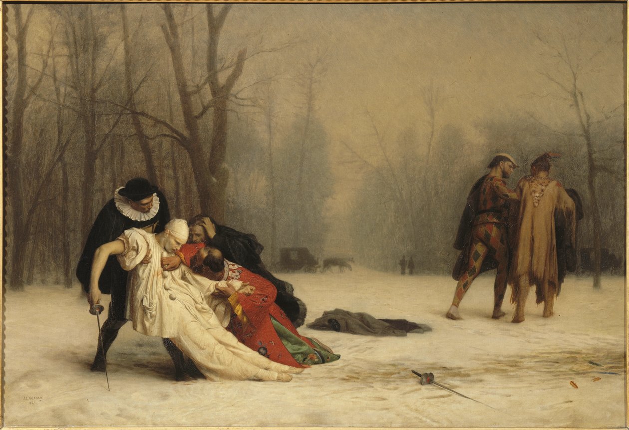 Maskeli bir topun ardından by Jean Leon Gerome