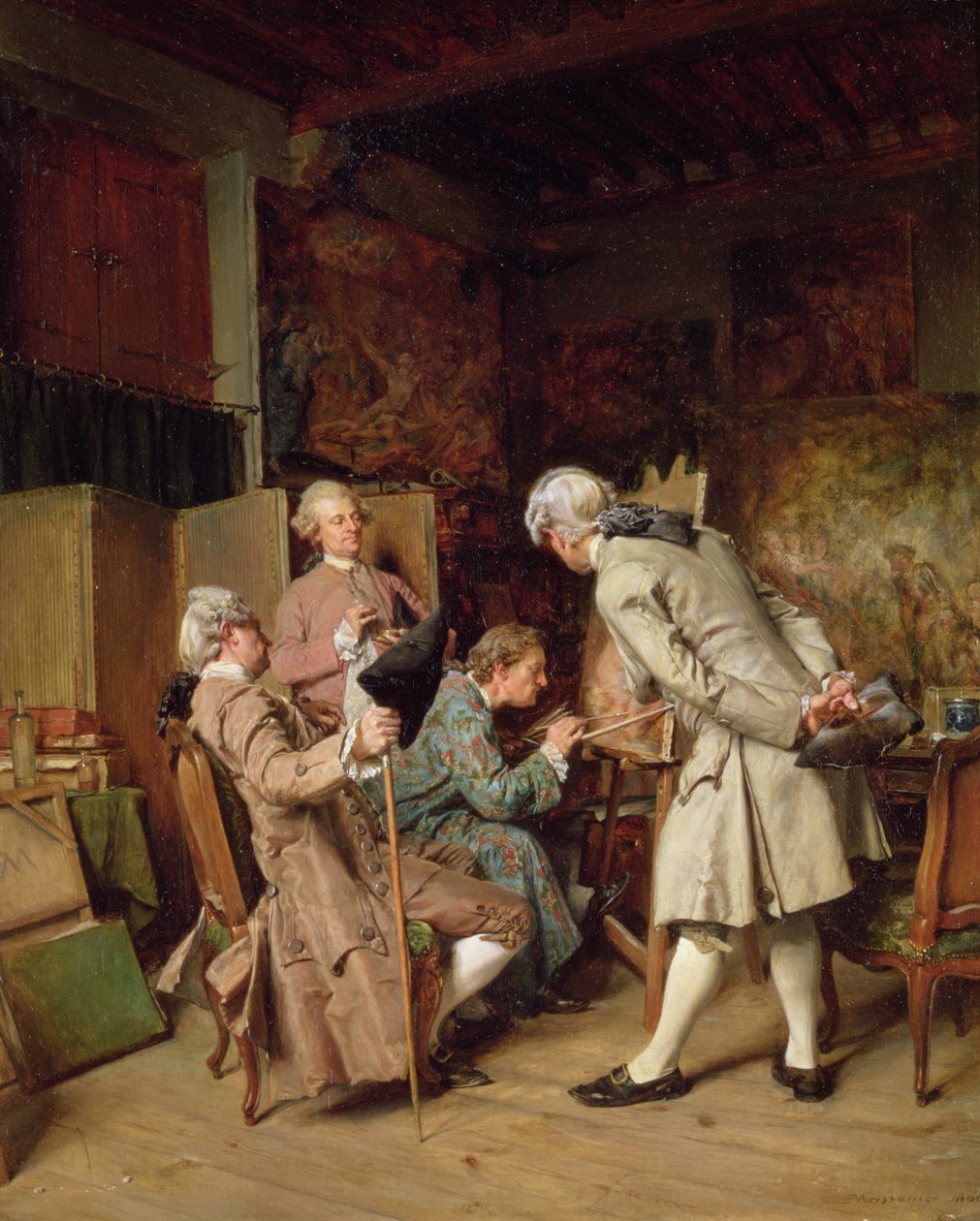 Sanatseverler veya Ressam, 1860 (panel) by Jean Louis Ernest Meissonier