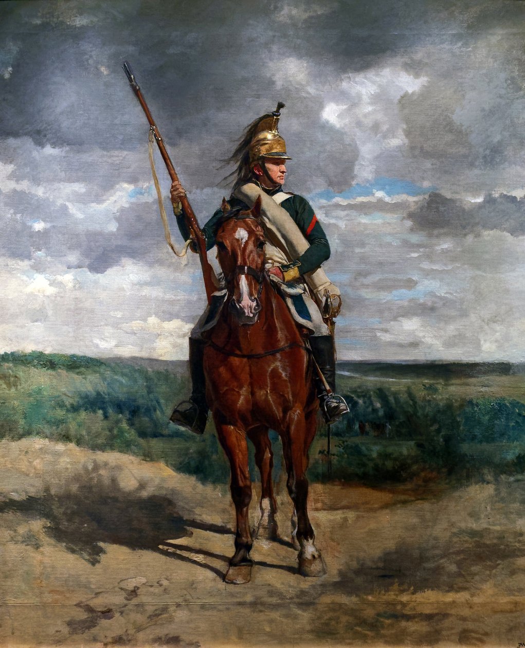 Kırsal alanda görülen ejderha, 1876 dolayları (tuval üzerine yağlı boya) by Jean Louis Ernest Meissonier