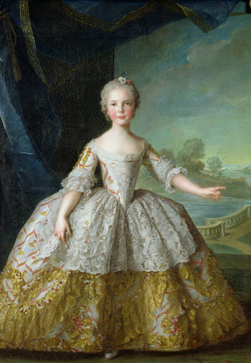 İnfanta Isabelle de Bourbon-Parma (1741-63) 1749 (tuval üzerine yağlı boya) by Jean Marc Nattier