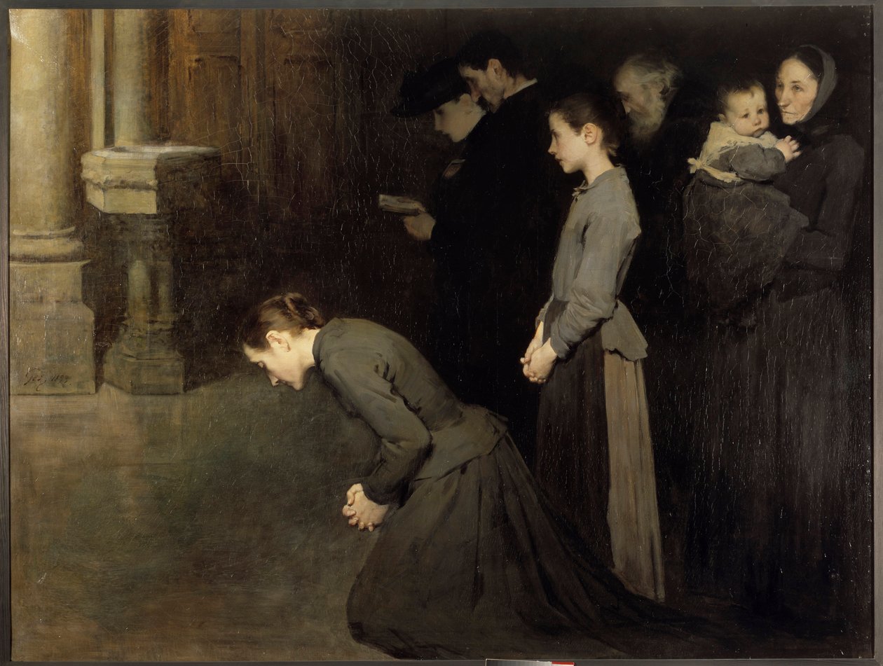 Alçakgönüllülüğün duası Jean Henri Geoffroy dit Geo (1853-1924) 1893 Güneş tarafından. 1,45x1,92 m Dijon, Güzel Sanatlar Müzesi by Jean Geoffroy