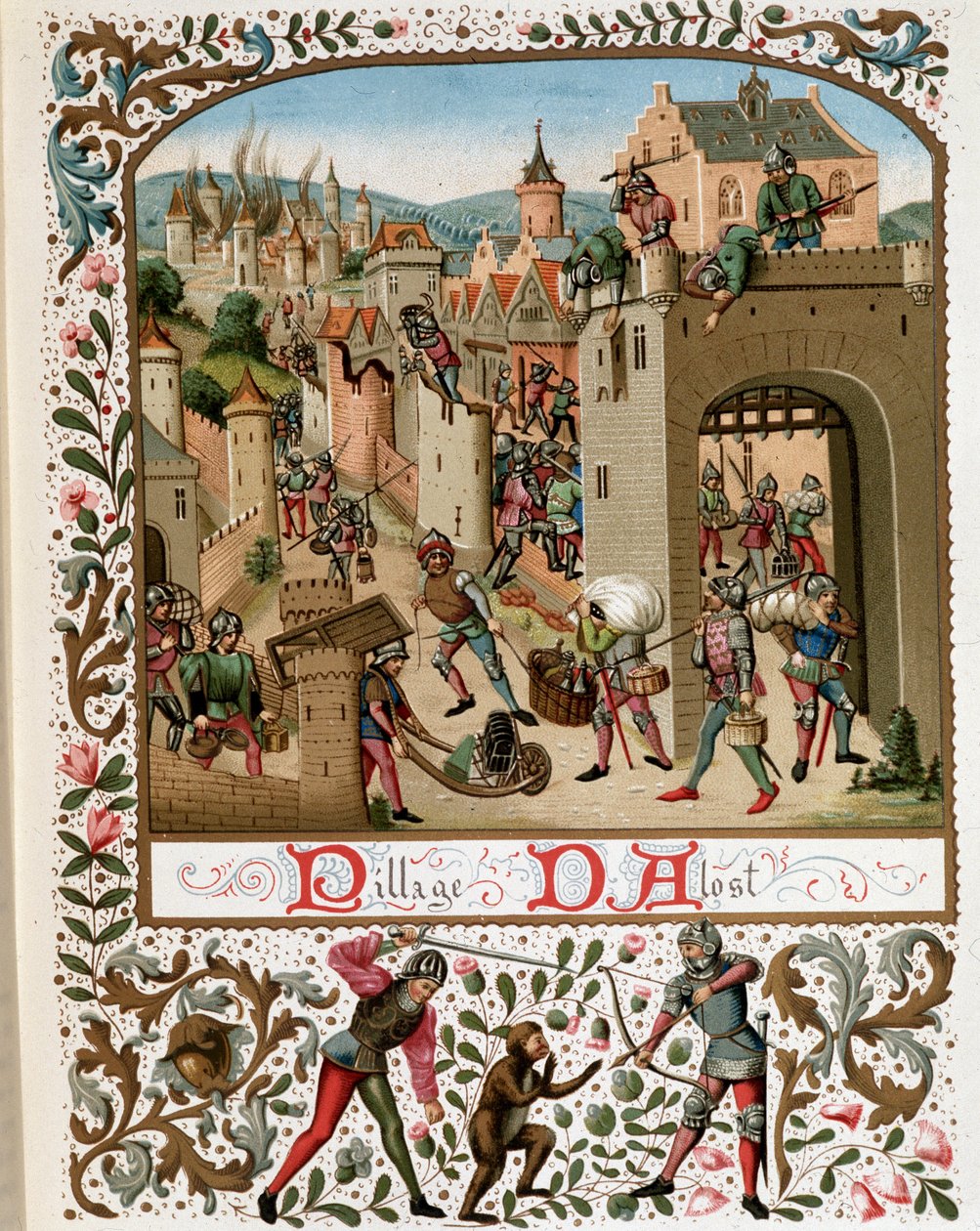 Aalst'ın Yağmalanması (Flaman Belçika), Orta Çağ by Jean (after) Froissart