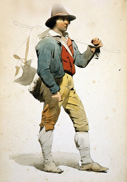 Roman Boy (kağıt üzerine sulu boya) by Jean Achille Benouville