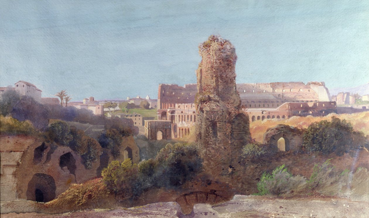 Roma ve Kolezyum manzarası by Jean Achille Benouville