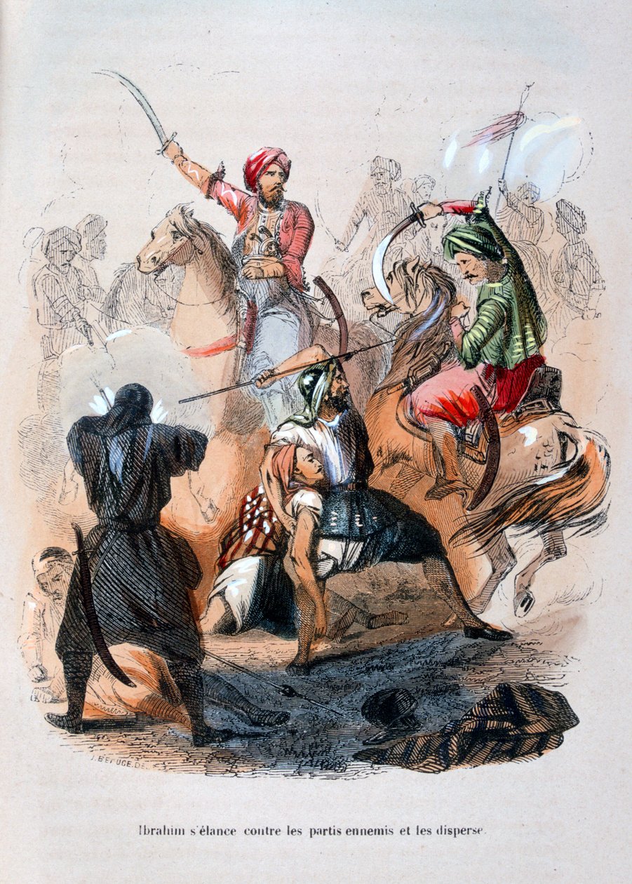 İbrahim Paşa, Vahabilerle savaşıyor, Suudi Arabistan, 1811-1818 1847 by Jean Adolphe Beauce