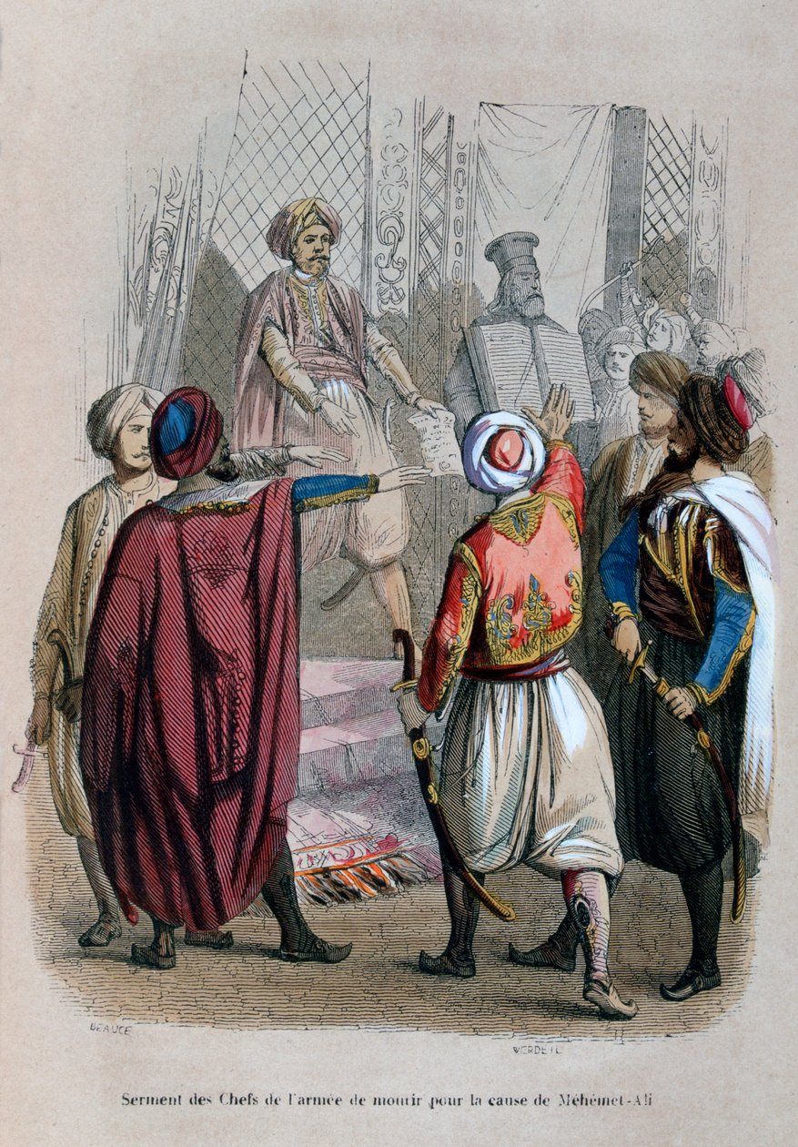 Ordu Komutanlarının Mehmet Ali Uğruna Ölme Yemini, Mısır, 1805 1847 by Jean Adolphe Beauce