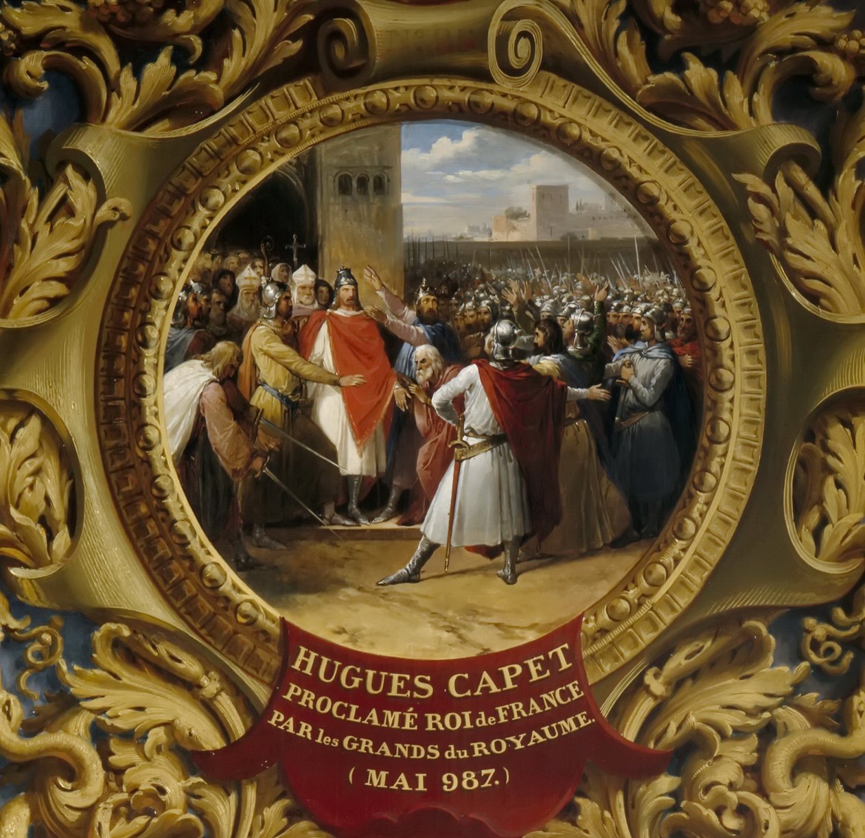 Hugh Capet, Mayıs 987'de soylular tarafından Kral ilan edildi. by Jean Alaux