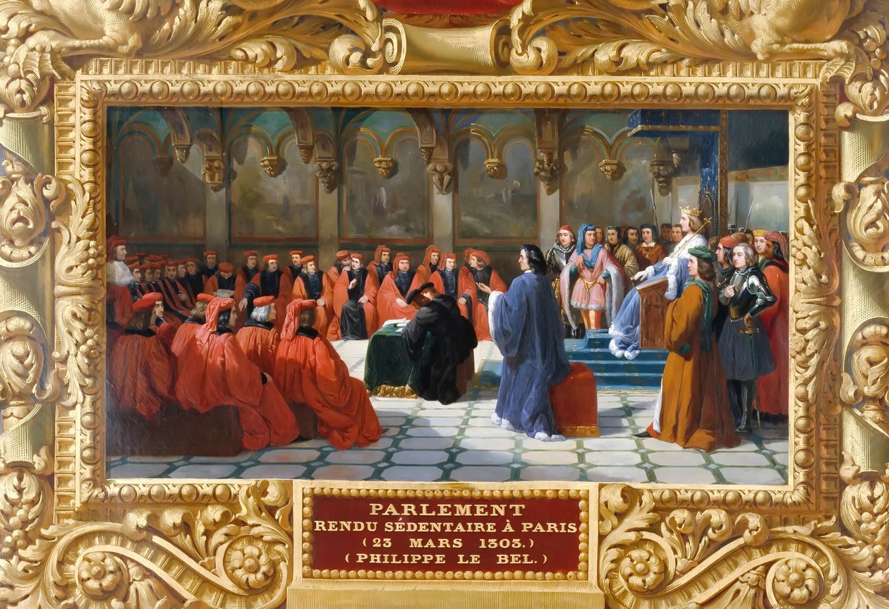 Philip IV Fair 1303'te Paris'te Parlamento'yu kurar by Jean Alaux
