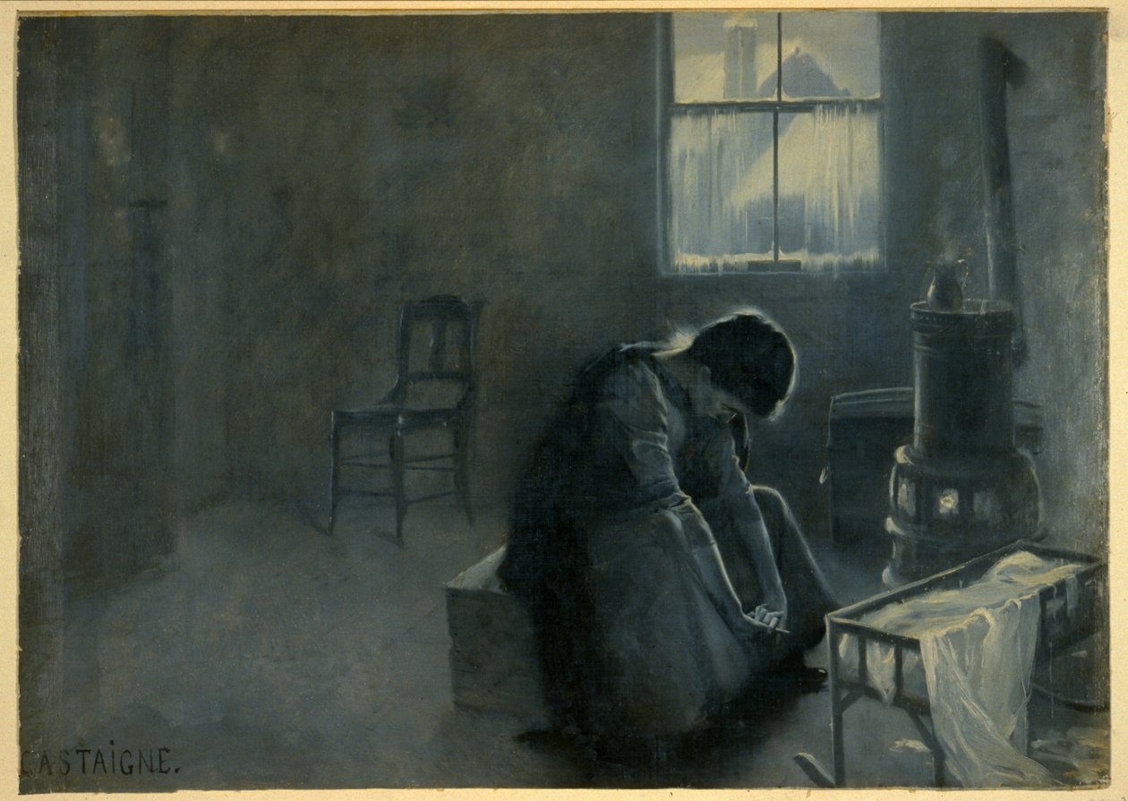 Zor bir Kış oldu, pub. 1893 (renkli litografi) by Jean Alexandre Michel Andre Castaigne
