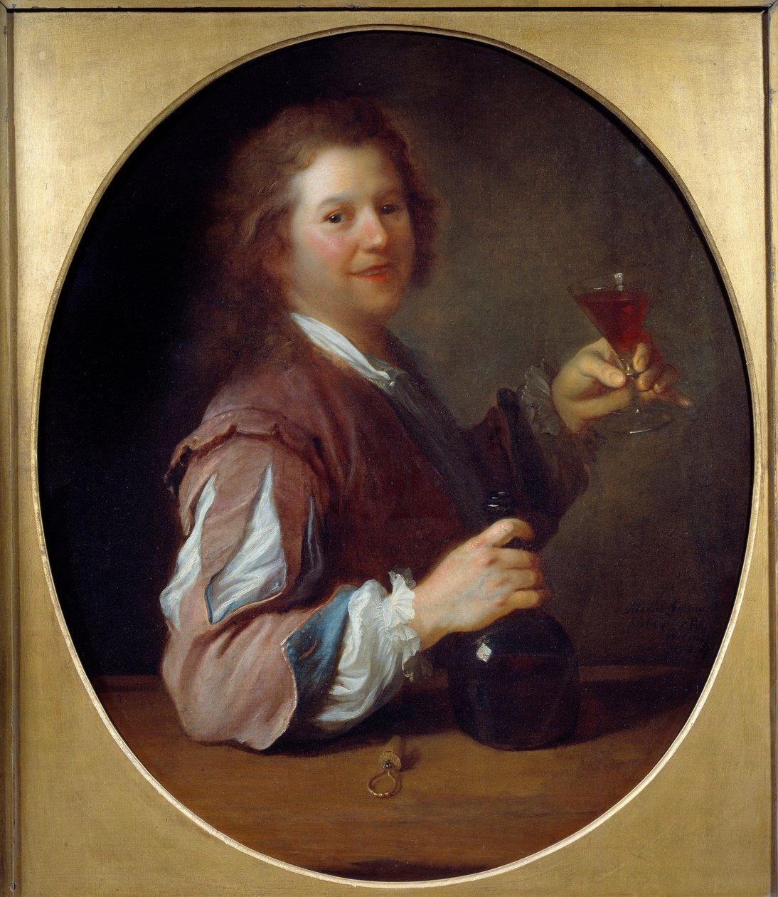 Sanatçının içki içen portresi Jean Alexis Grimou (1680-1740) 1724 Güneş. 1x0,85 m by Jean Alexis Grimou