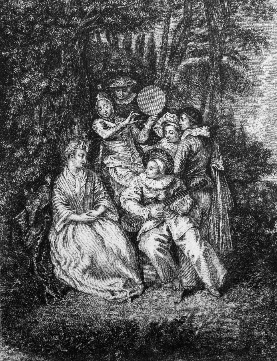 Gerard Jean Baptiste Scotin (1671-1716) tarafından Watteau- by Jean Antoine (after) Watteau