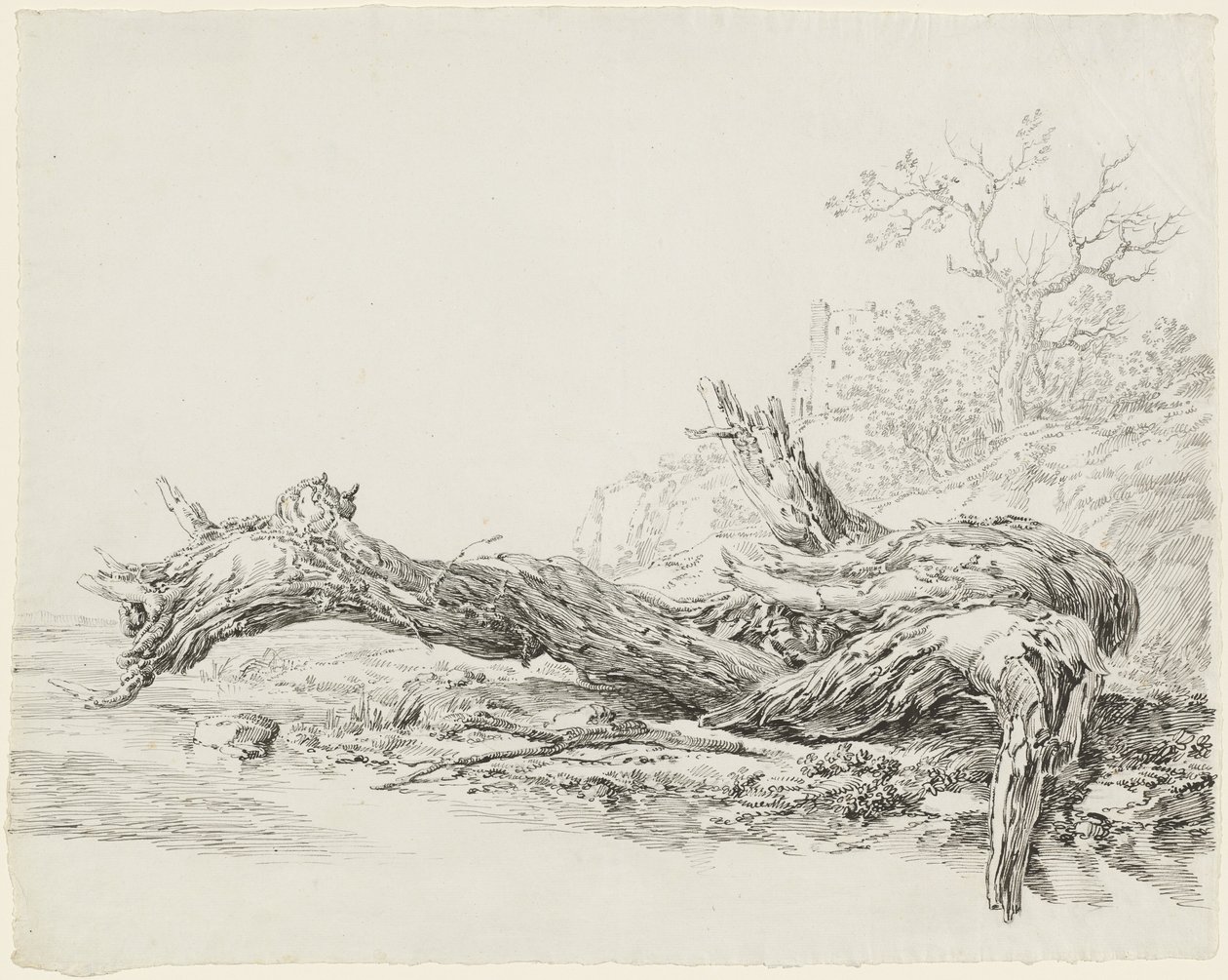 Bir Dere Kenarına Düşmüş Eski Bir Ağaç by Jean Antoine Constantin
