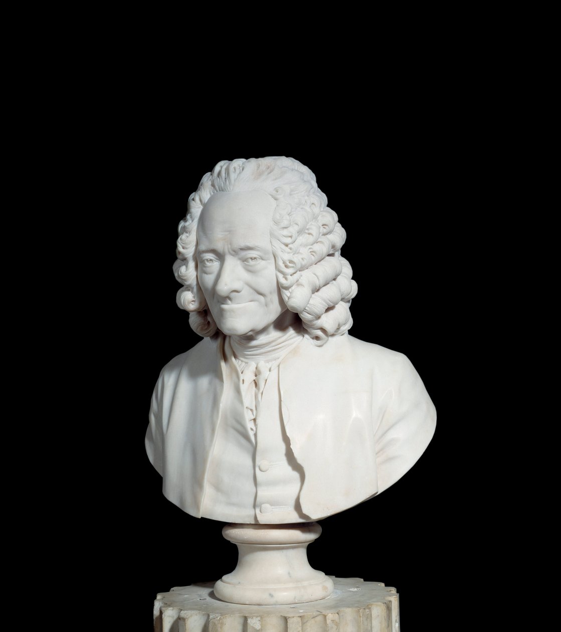 Francois Marie Arouet büstü Voltaire dit Voltaire (1694-1778) Jean Antoine Houdon (1741-1828) tarafından mermer heykel 1778 Paris, Louvre Müzesi by Jean Antoine Houdon