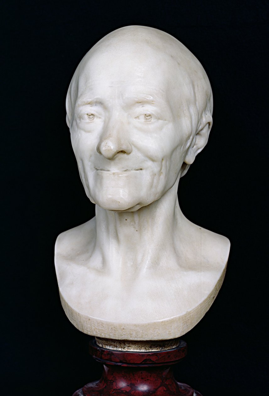 Peruksuz Voltaire Büstü (1694-1778), 1778 (mermer) by Jean Antoine Houdon