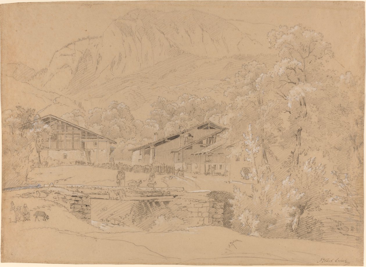Yaz Zamanında Bir Alp Köyü by Jean Antoine Linck