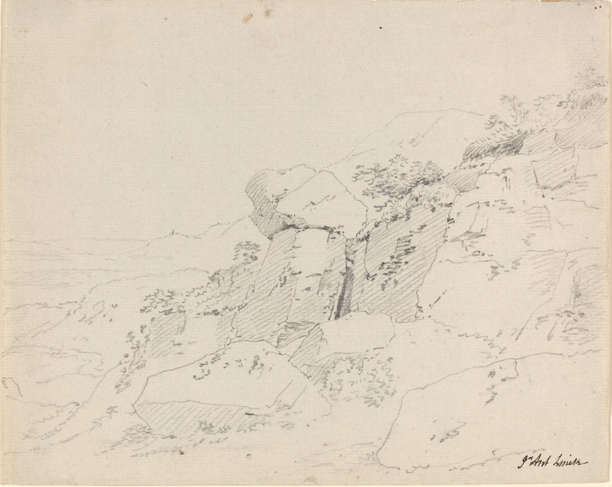 Bir Dağın Kenarındaki Buzul Kayaları by Jean Antoine Linck