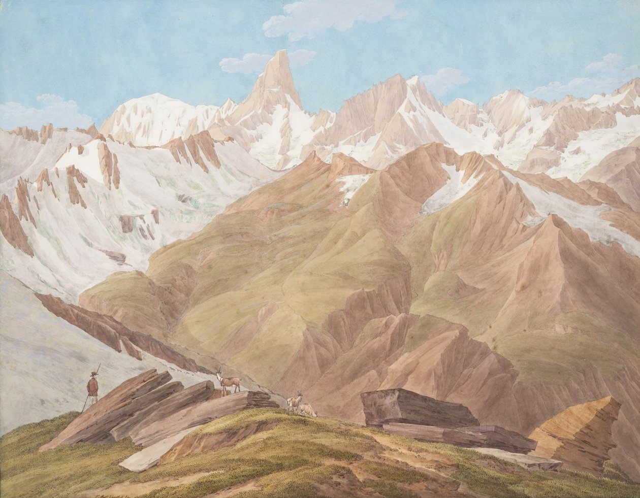 Petit Jorasse yakınlarındaki Mont Blanc Masifi