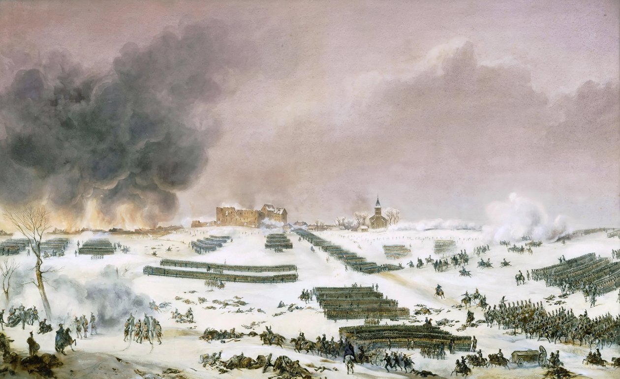 Prusya ve Polonya Seferi (1806-1807) - Simeon Jean Antoine Kalesi (1793-1861): Eylau Savaşı, mezarlığa saldırı 7 Şubat 1807, Musee de la Histoire de France, Chateau de Versailles by Jean Antoine Simeon Fort