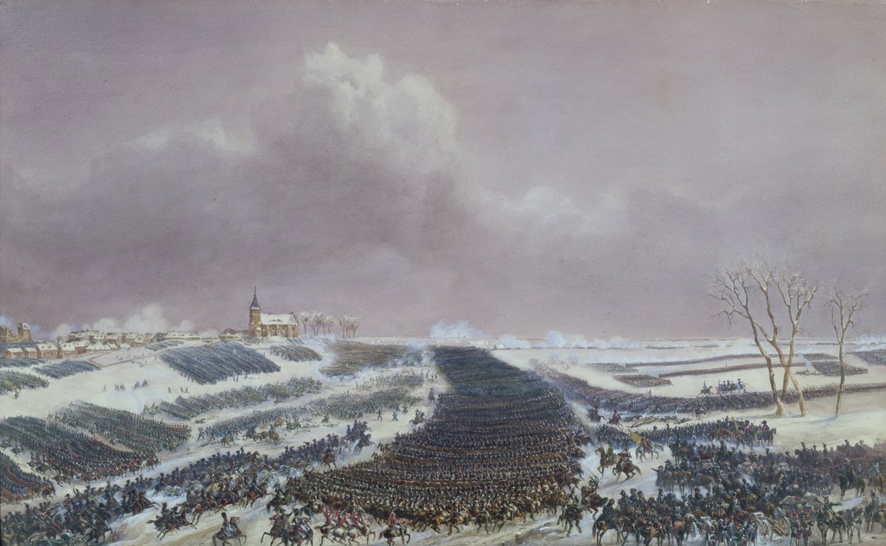 Eylau Savaşı, 8 Şubat 1807 (kağıt üzerine suluboya) by Jean Antoine Simeon Fort