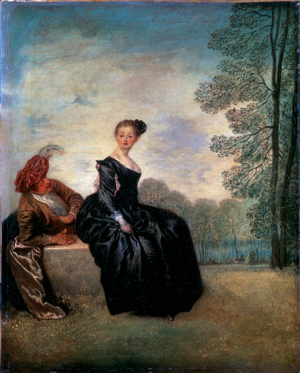 Kaprisli Bir Kadın La Boudeuse, 1718. by Jean Antoine Watteau