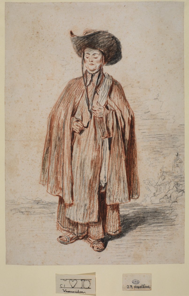 Karmelit keşiş, ayakta, 1715 dolaylarında by Jean Antoine Watteau