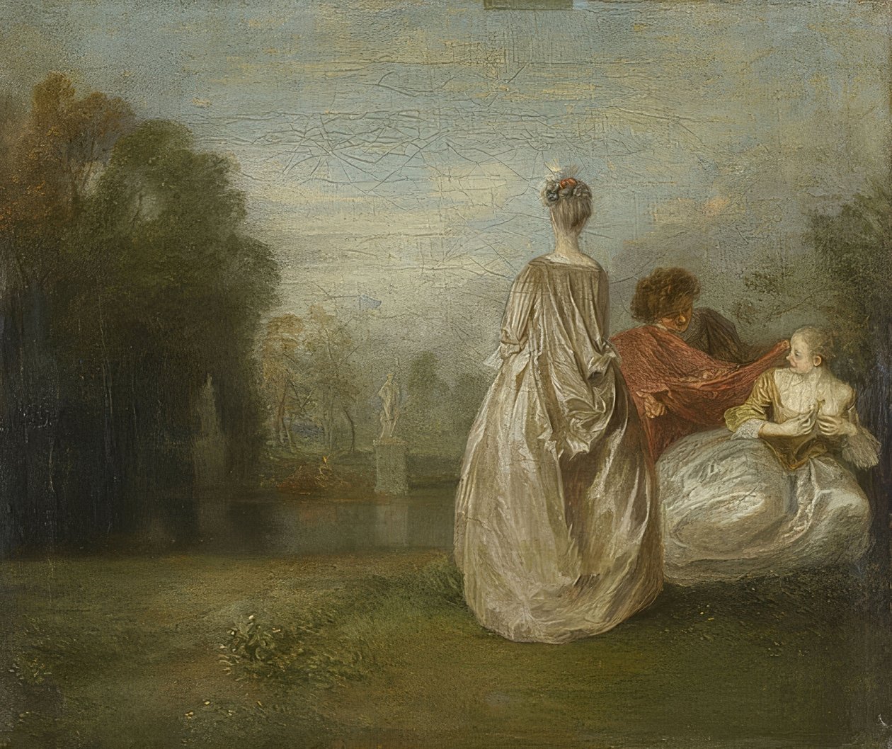 İki kuzen (Les Deux Cousines). 1716 hakkında by Jean Antoine Watteau