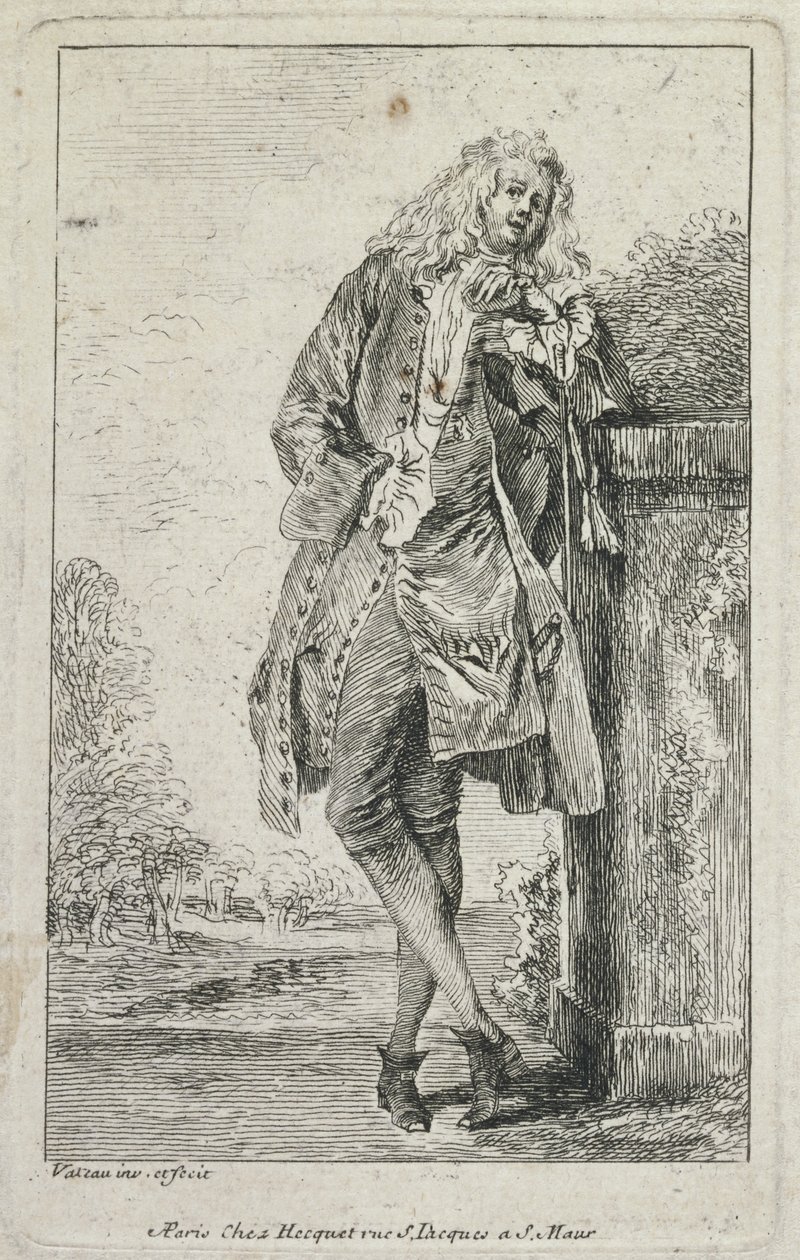Moda Figürleri: Ayakta Duran Adam by Jean Antoine Watteau