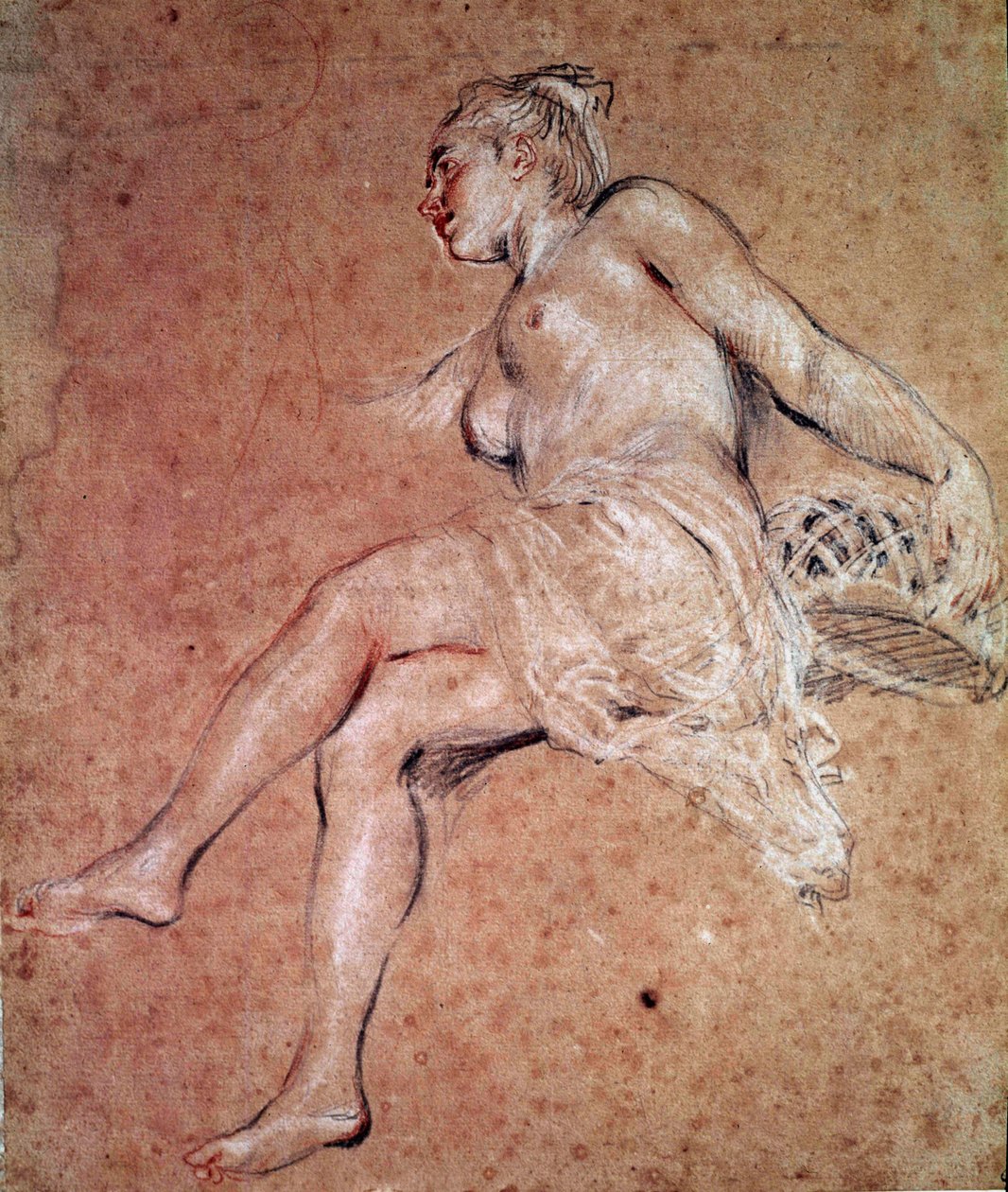 Yaz Flora Alegori. Jean Antoine Watteau tarafından kan ve kara kalem by Jean Antoine Watteau