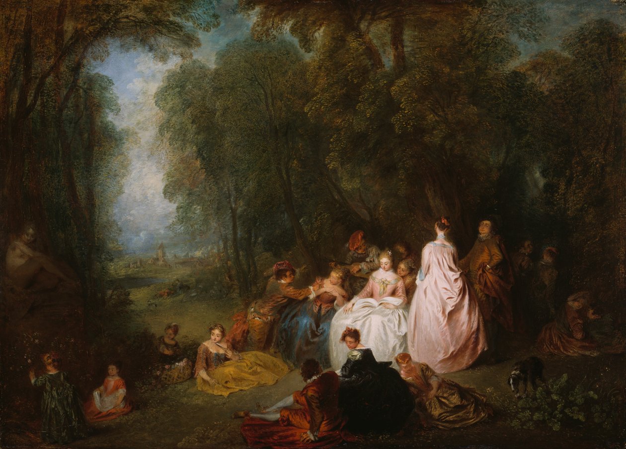 Pastoral Buluşma by Jean Antoine Watteau