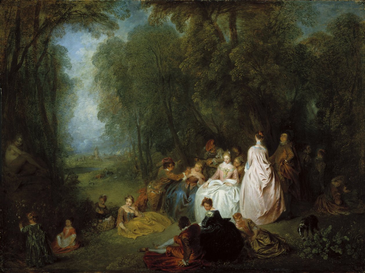 Bahçe partisi by Jean Antoine Watteau