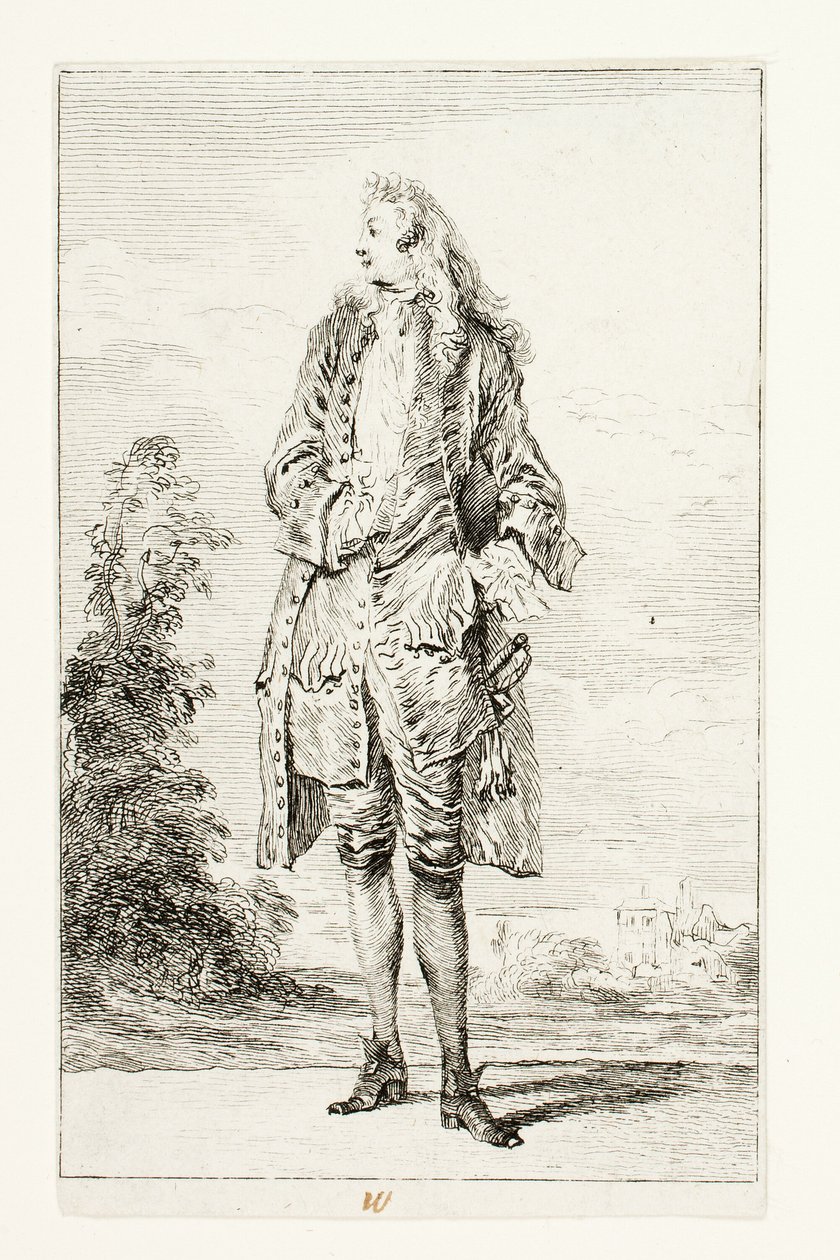 Beyefendi, Yelek Elinde by Jean Antoine Watteau