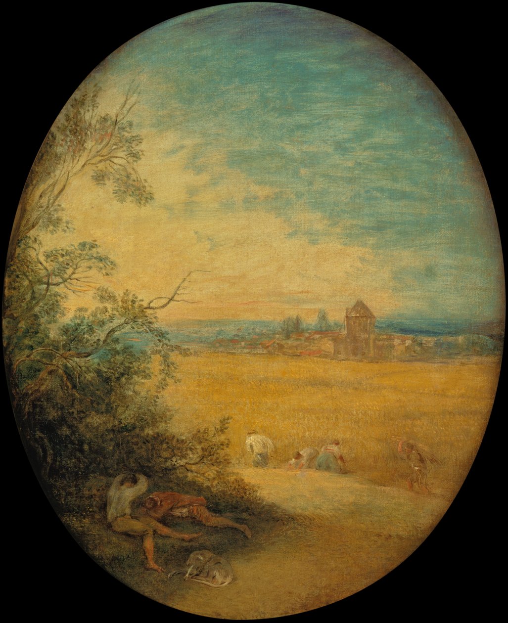 Tarlada Samancılar, Yaz (tuval üzerine yağlı boya) by Jean Antoine Watteau
