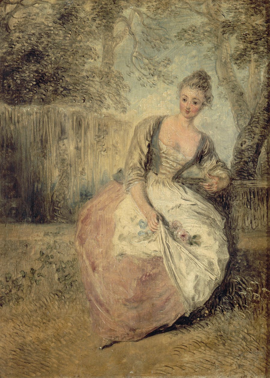 Endişeli Mantis, 1716-1720 by Jean Antoine Watteau