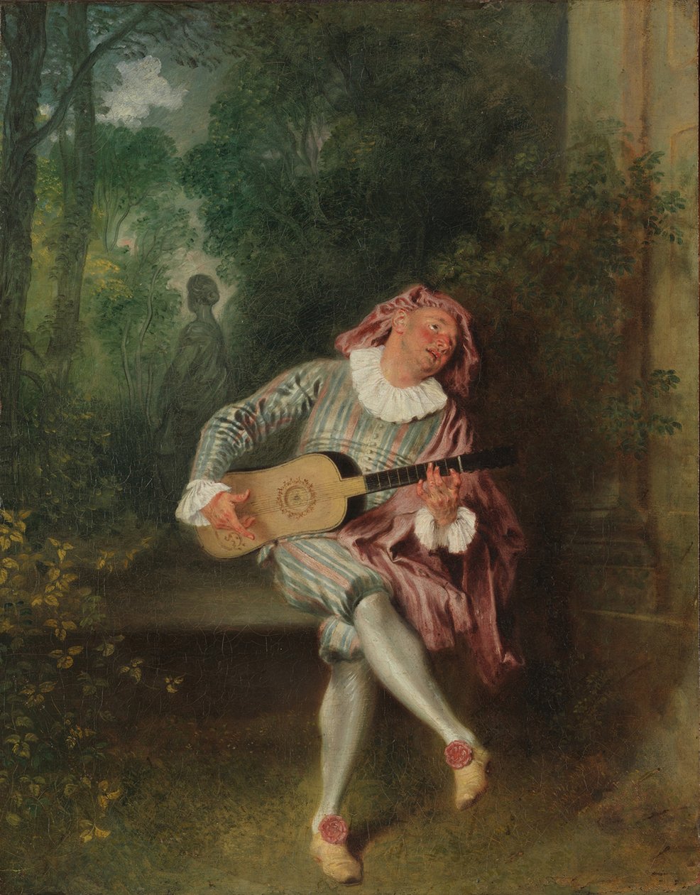 Mezzetin, c.1718-20 (tuval üzerine yağlı boya) by Jean Antoine Watteau