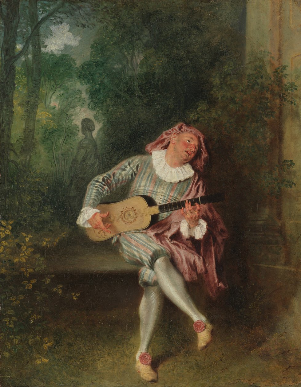 Mezzetin, ca. 1718-20. by Jean Antoine Watteau