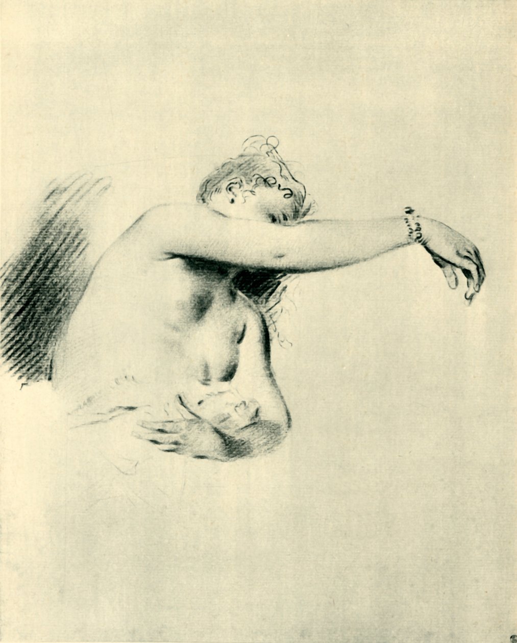 Sağ Kol Kaldırılmış Çıplak, 1717-1718, 1943. by Jean Antoine Watteau