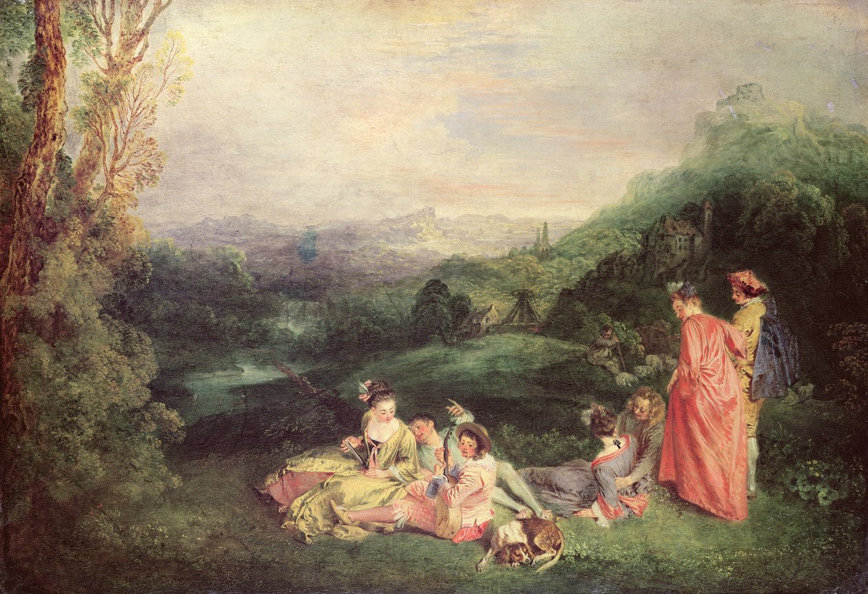 Huzurlu Aşk, c.1718-19 by Jean Antoine Watteau