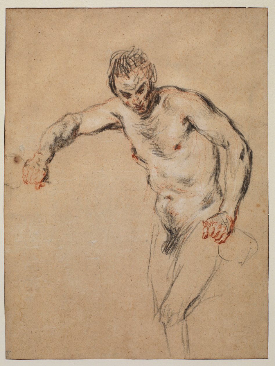 Satyr dökülen şarap, 1717 by Jean Antoine Watteau