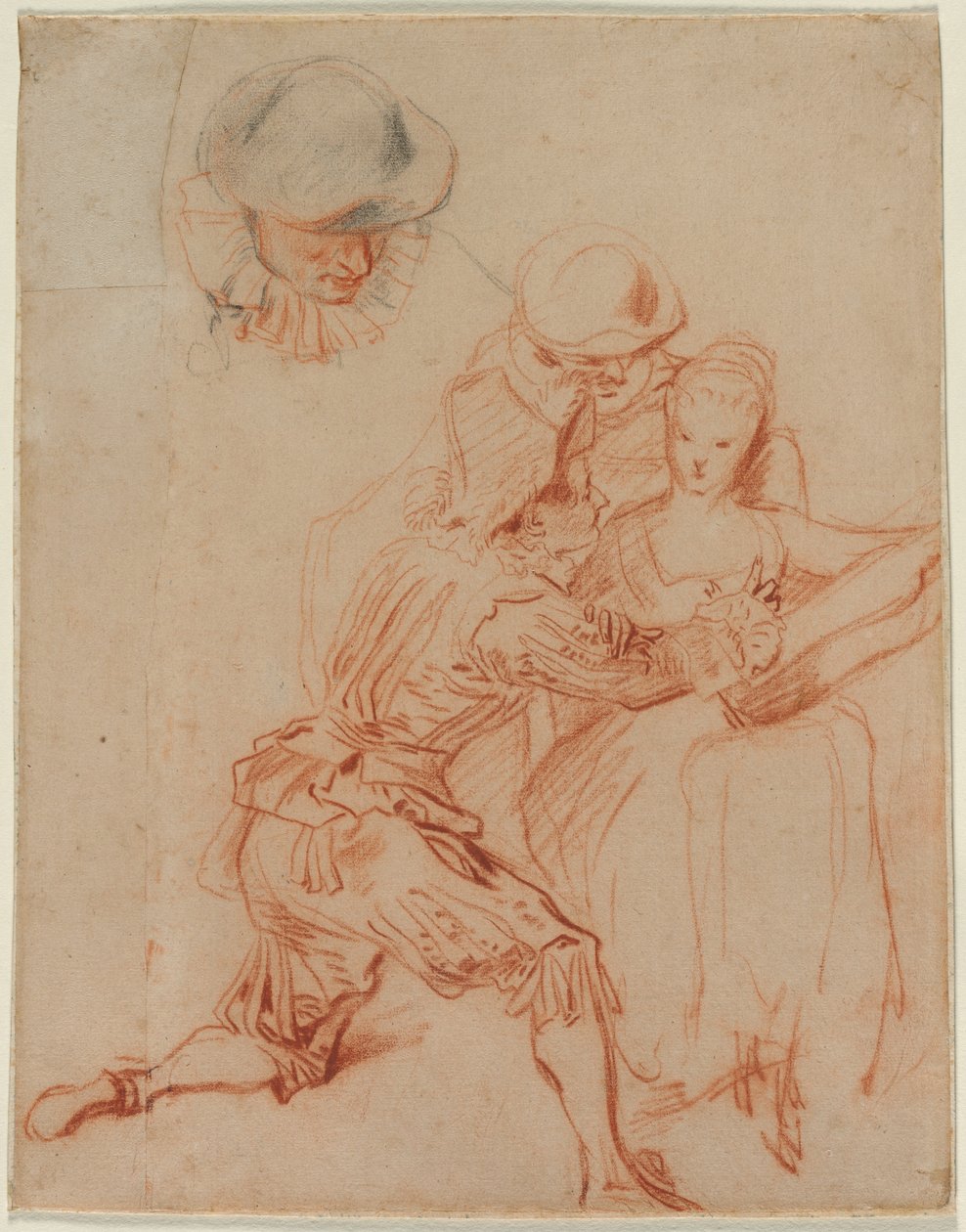 The Romancer Le Conteur için Çalışma, c. 1716. by Jean Antoine Watteau