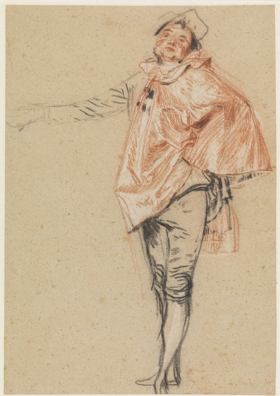 Kolunu Uzatmış Ayakta Dansçı Çalışması, 1710 by Jean Antoine Watteau