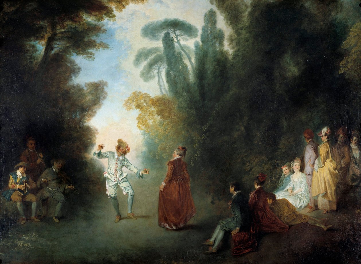 Champetre Ball Tablosu Jean Antoine Watteau (1684-1721), Özel Koleksiyon by Jean Antoine Watteau