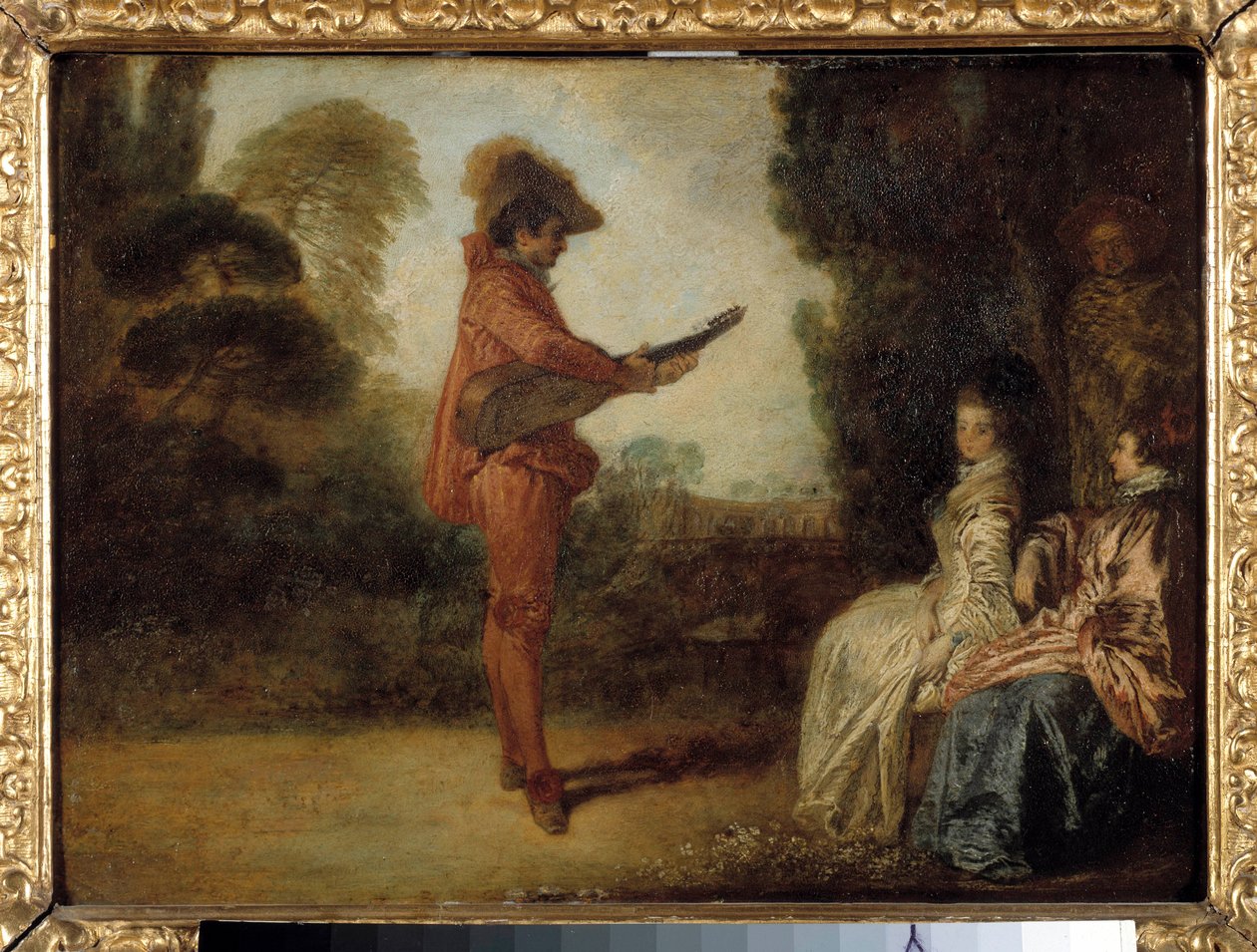 The Enchanting Müziğiyle iki genç kadını baştan çıkaran genç bir müzisyen. Jean Antoine Watteau